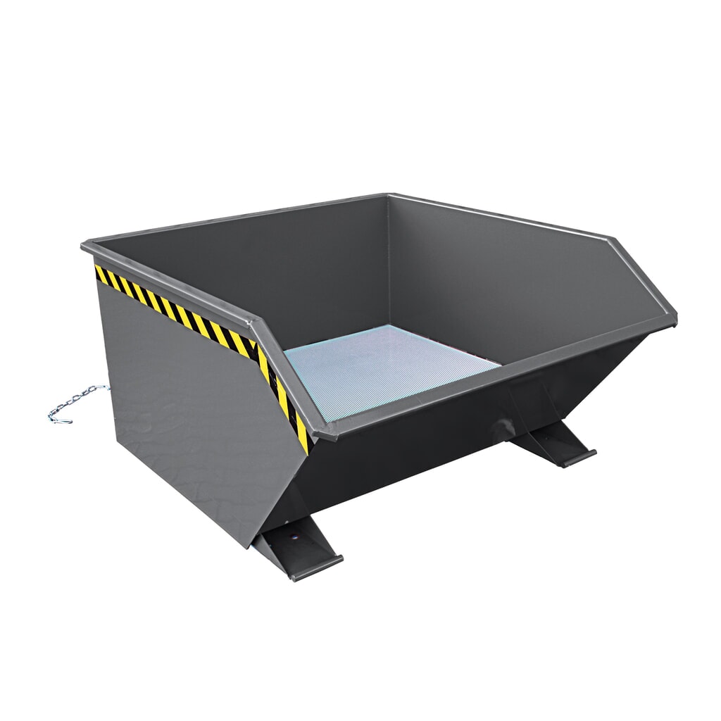Eichinger® Benne à copeaux à fond en tôle perforée et robinet de vidange, 1 000 kg, 300 litres, gris anthracite Illustration du produit: Eichinger® Benne à copeaux à fond en tôle perforée et robinet de vidange, 1 000 kg, 300 litres, gris anthracite