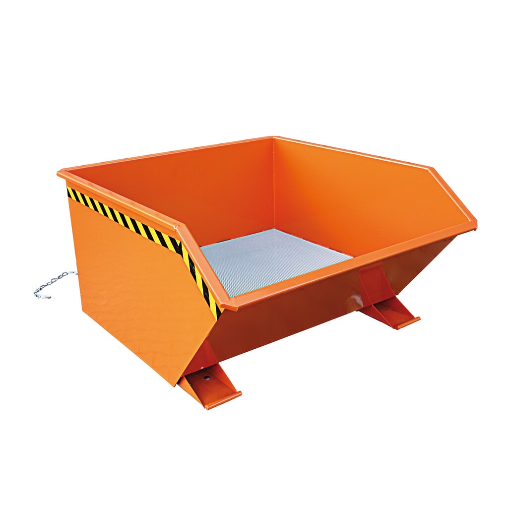 Illustration du produit: Eichinger® Benne à copeaux à fond en tôle perforée et robinet de vidange, 1500 kg, 1500 litres, orangé pur