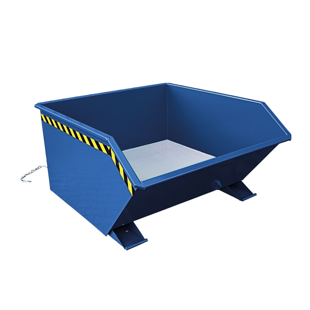 Illustration du produit: Eichinger® Benne à copeaux à fond en tôle perforée et robinet de vidange, 1 000 kg, 300 litres, bleu gentiane