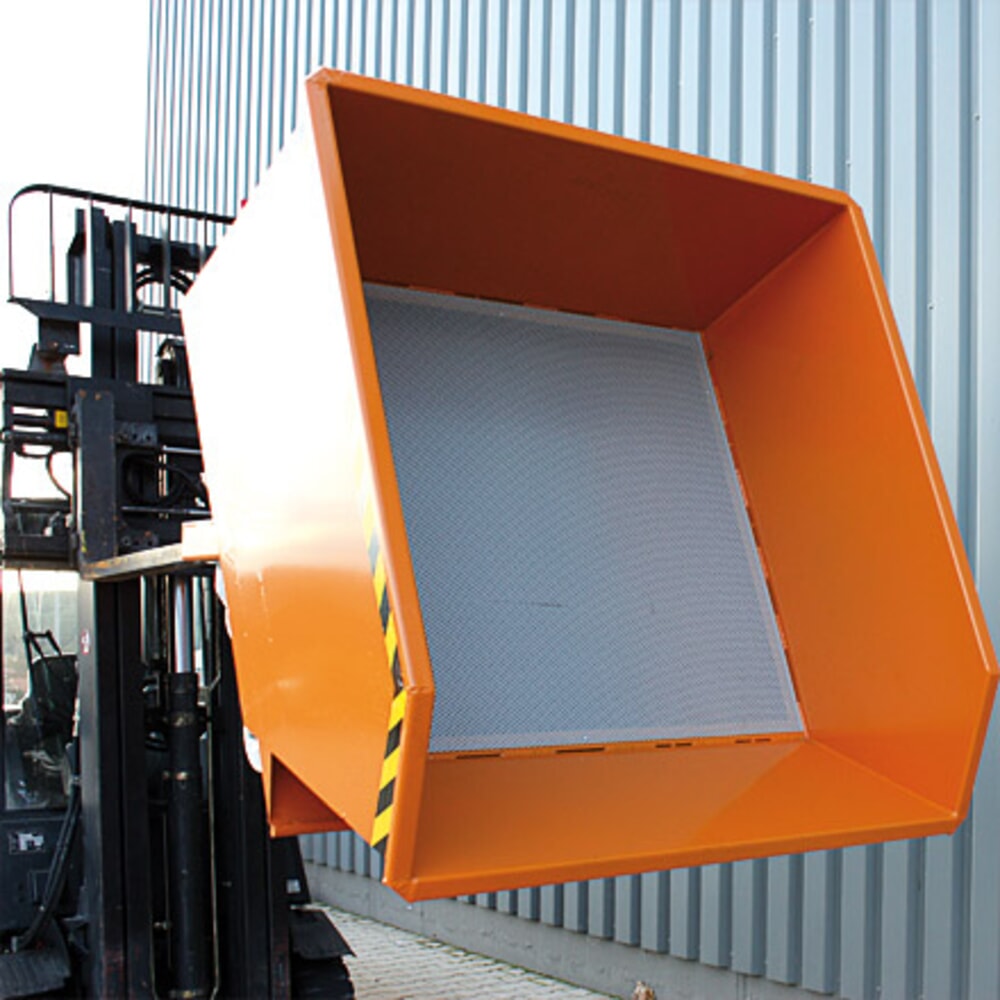 N° de l'image du produit 5 : Eichinger® Benne à copeaux à fond en tôle perforée et robinet de vidange, 1 000 kg, 500 litres, gris anthracite