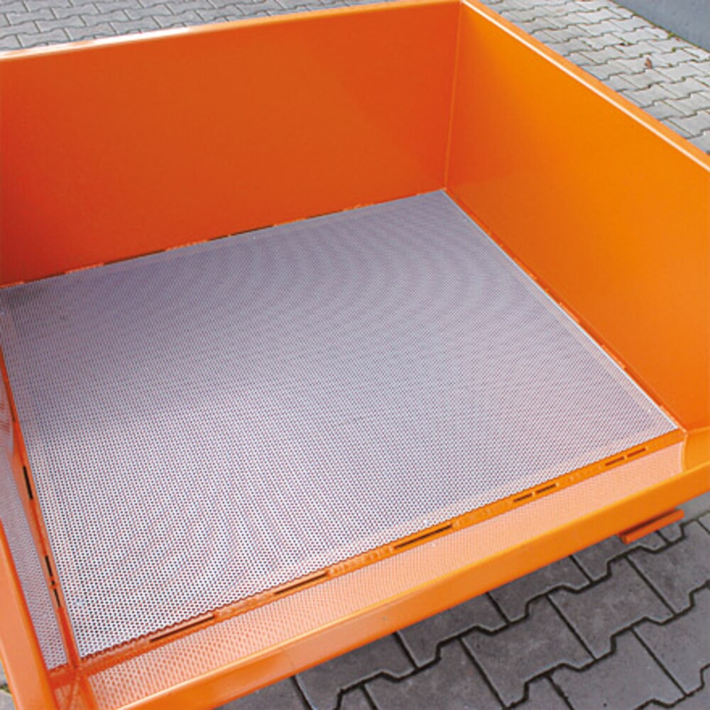 N° de l'image du produit 6 : Eichinger® Benne à copeaux à fond en tôle perforée et robinet de vidange, 1 000 kg, 500 litres, gris anthracite