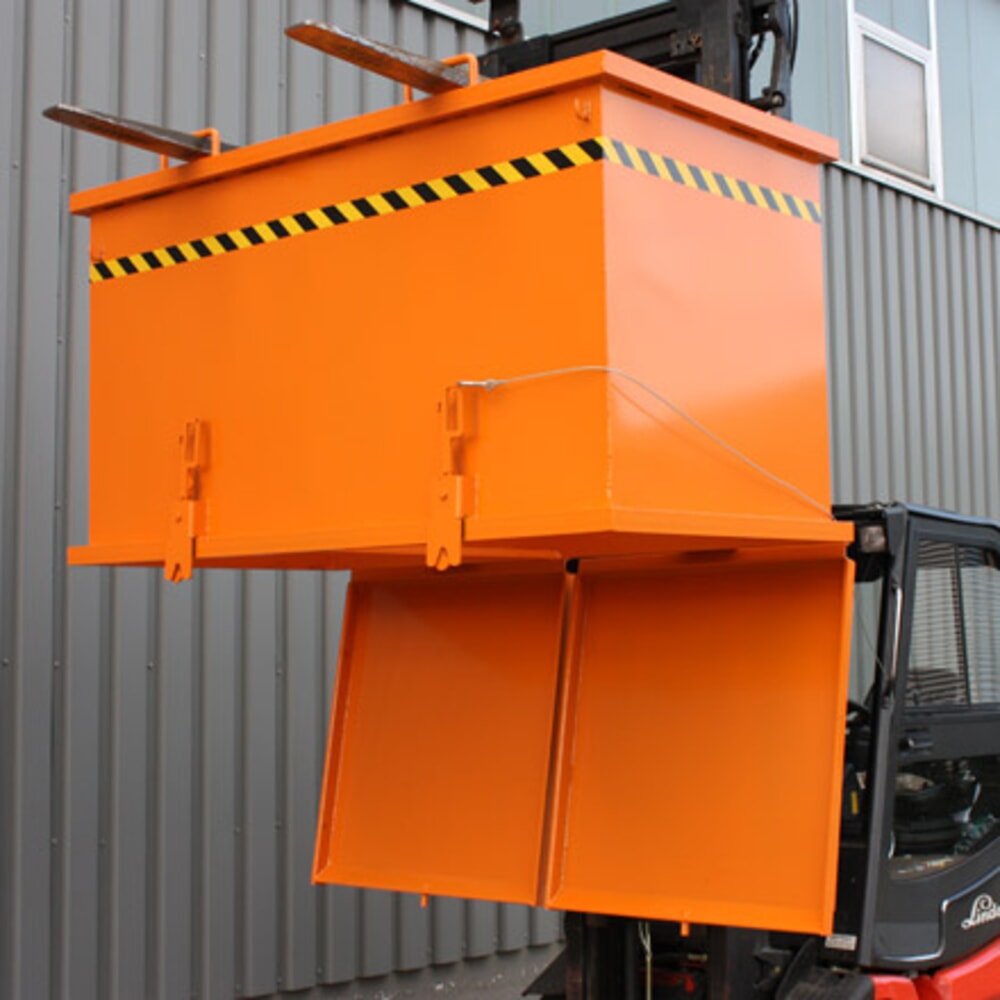 N° de l'image du produit 5 : Eichinger® Benne à fond basculant, Système de tri, 2x900 litres orangé pur