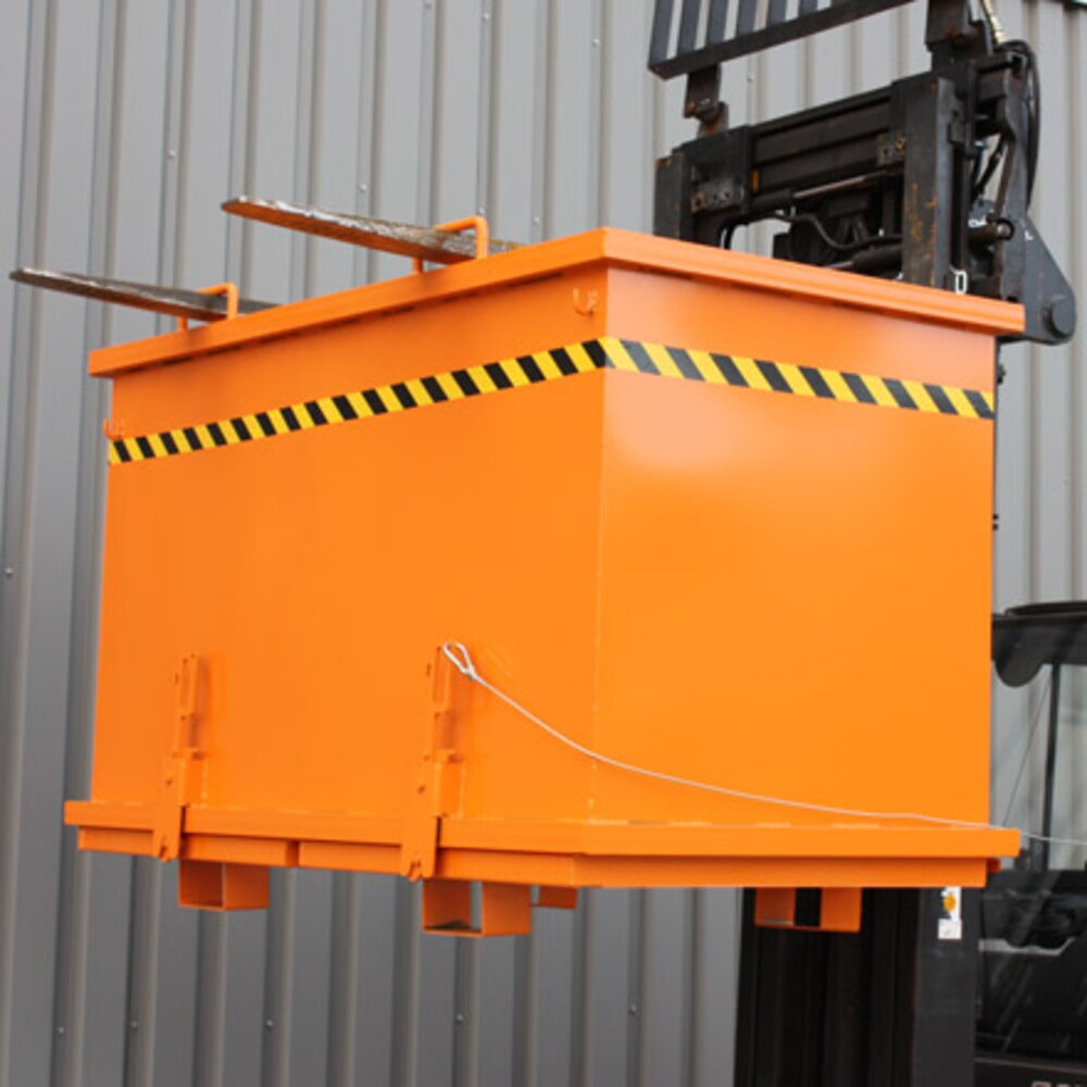 N° de l'image du produit 6 : Eichinger® Benne à fond basculant, Système de tri, 2x900 litres orangé pur