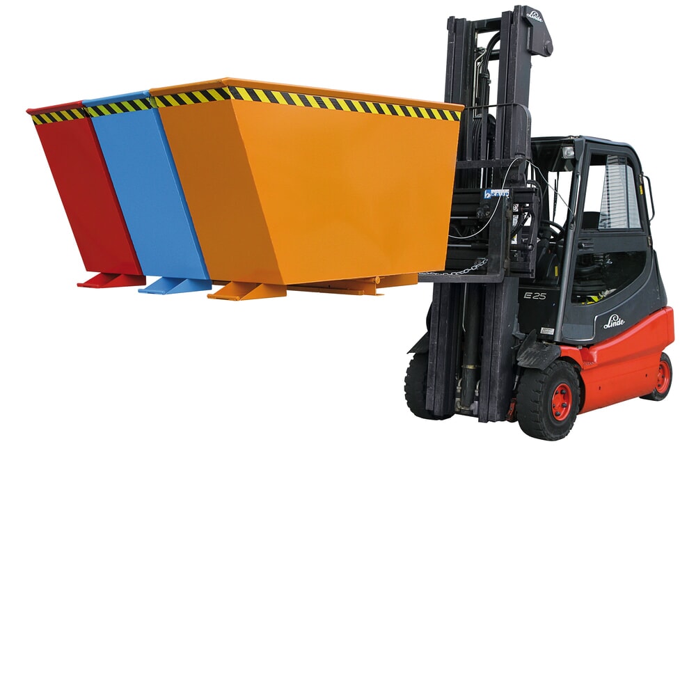 N° de l'image du produit 2 : Eichinger® Benne basculante Système de tri 2 en 1 ou « 3 en 1 », 2x900 litres, orangé pur