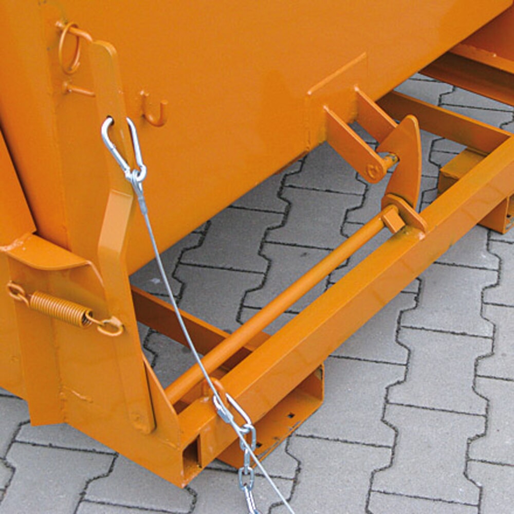 N° de l'image du produit 3 : Benne basculante Eichinger® avec patins protégés, 1 000 kg, 300 litres, orangé pur
