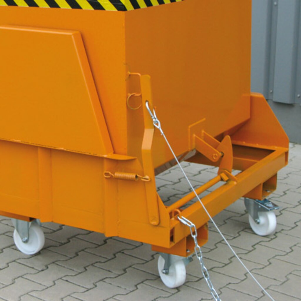 N° de l'image du produit 5 : Eichinger® Benne basculante pour charges lourdes avec patins de roulement protégés, 4 000 kg, 3 000 litres, gris anthracite