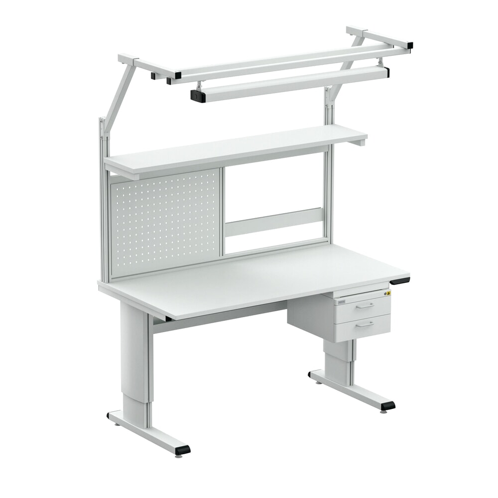 N° de l'image du produit 3 : Table de travail TRESTON WB, ESD, réglage électrique de la hauteur, lxP 1 800 x 800 mm, avec cache-câbles