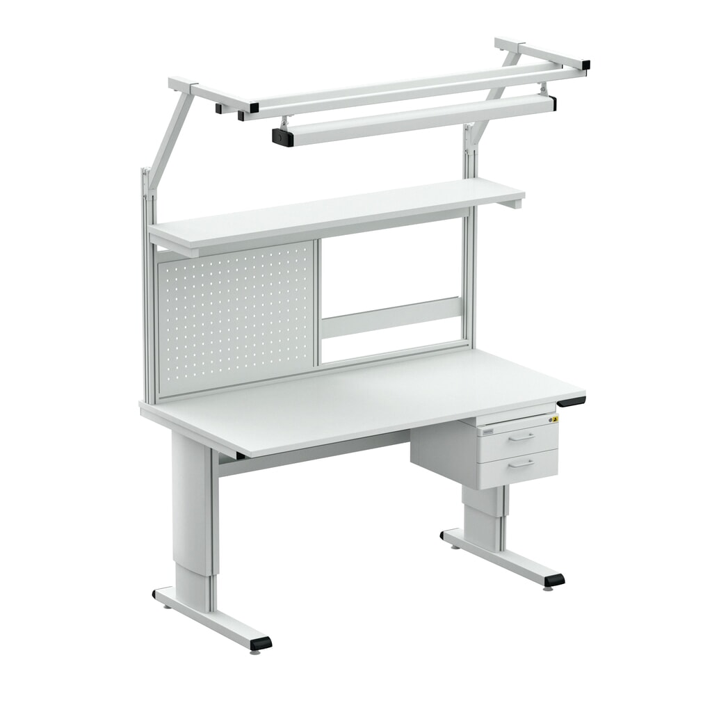 Table de travail TRESTON WB, ESD, réglage électrique de la hauteur, lxP 1 500 x 800 mm, avec cache-câbles N° de l'image du produit 3 : Table de travail TRESTON WB, ESD, réglage électrique de la hauteur, lxP 1 500 x 800 mm, avec cache-câbles