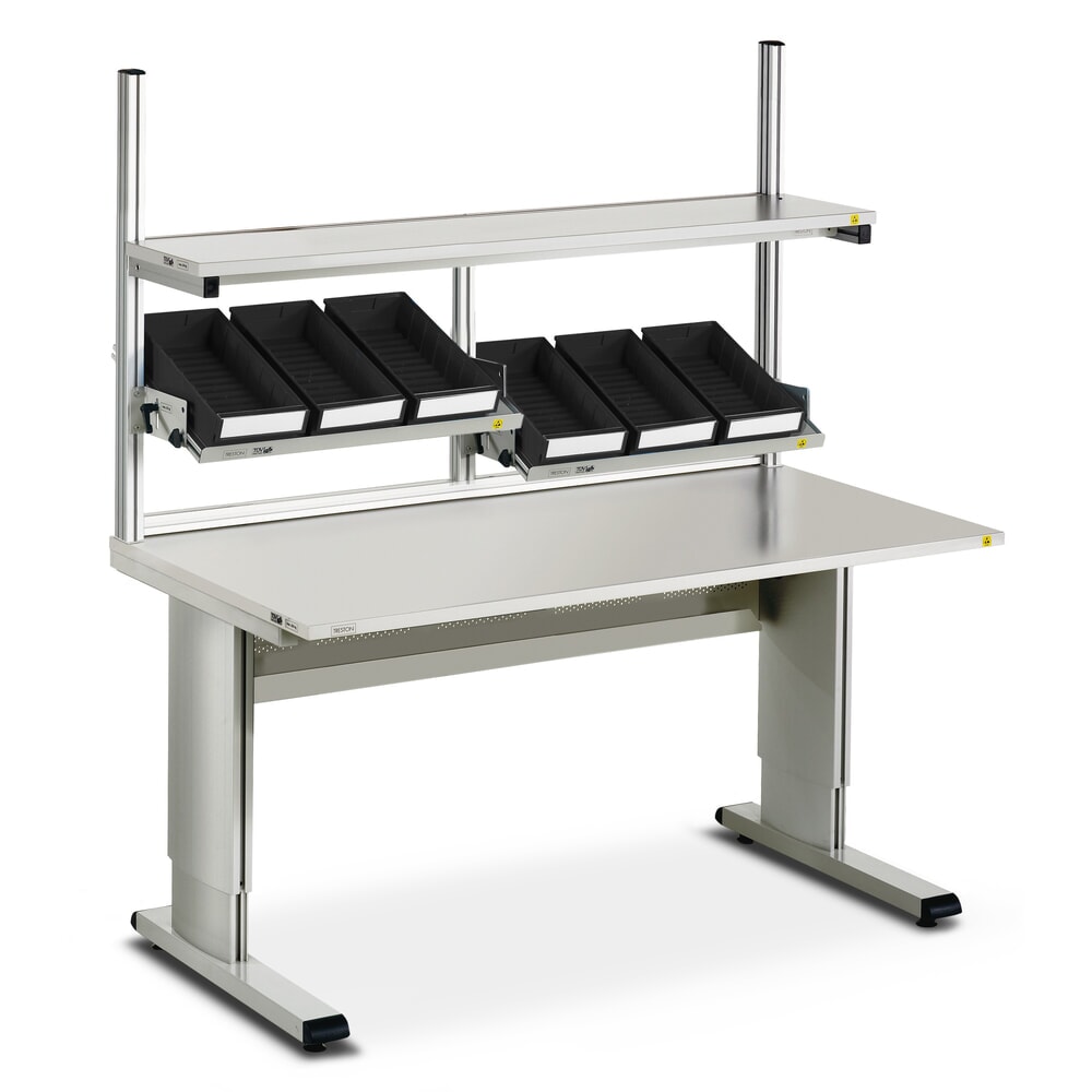 N° de l'image du produit 4 : Table de travail TRESTON WB, ESD, réglable en hauteur manuellement, lxP 1 500 x 800 mm