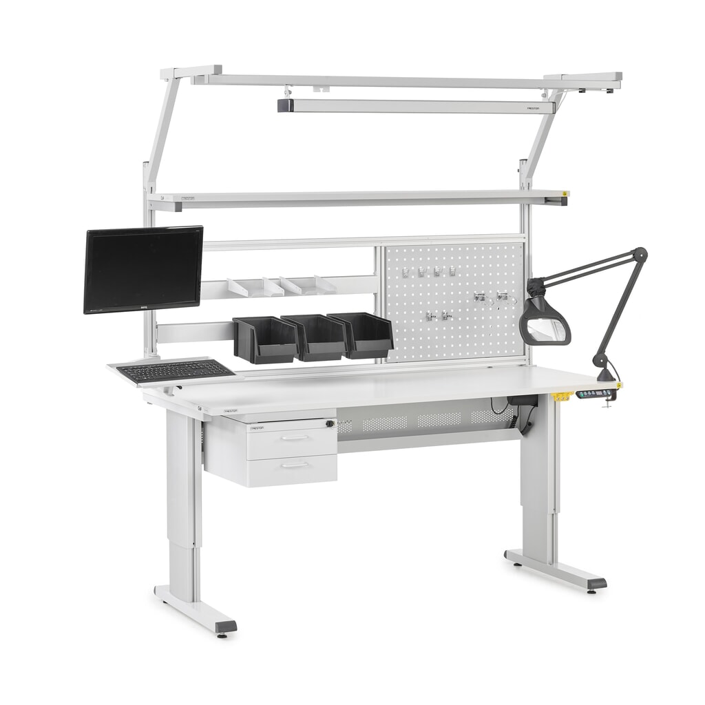 Étagère ALH180, pour table de travail TRESTON WB, ESD, lxP 1 800 x 310 mm N° de l'image du produit 4 : Étagère ALH180, pour table de travail TRESTON WB, ESD, lxP 1 800 x 310 mm