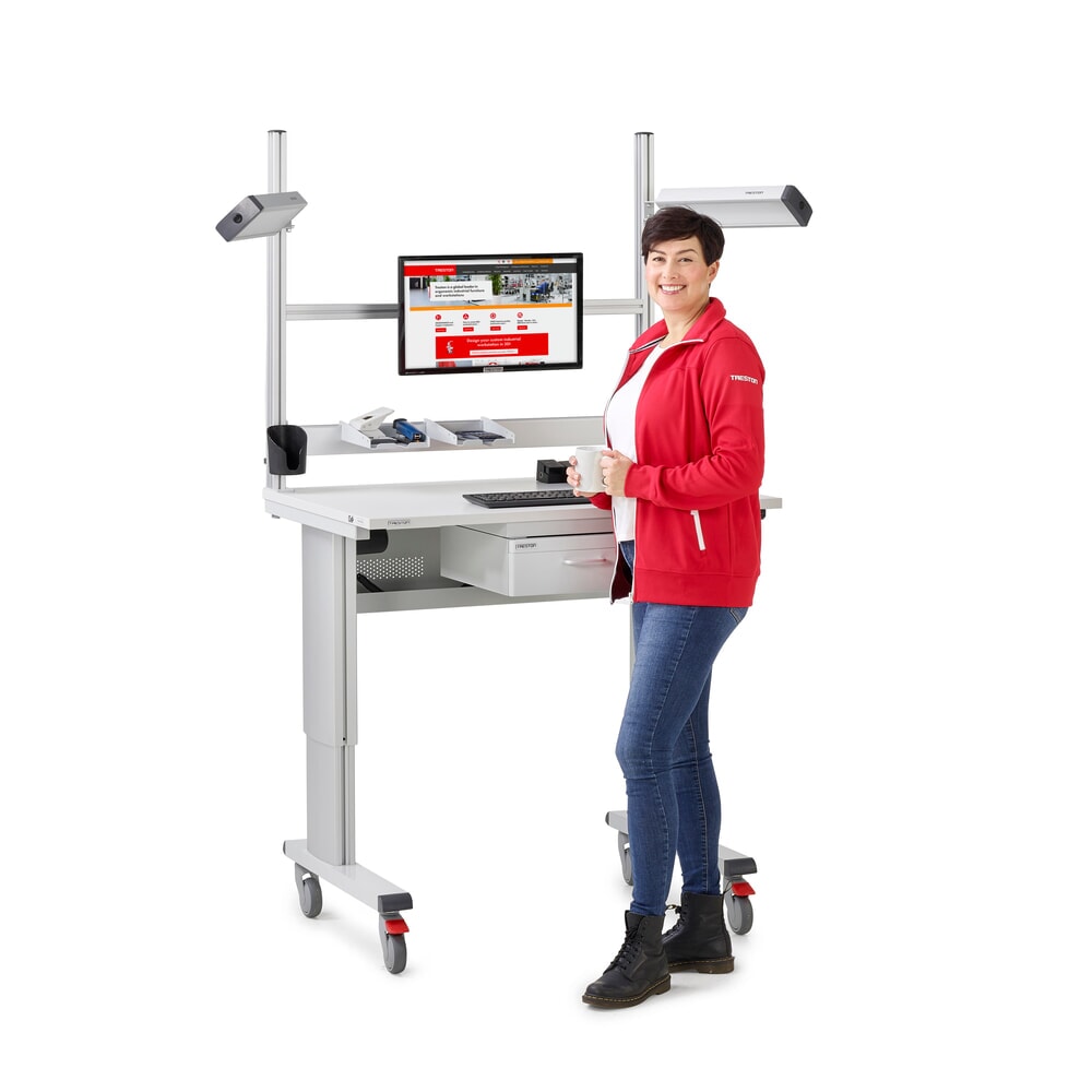 N° de l'image du produit 5 : Table de travail TRESTON WB, ESD, réglable en hauteur manuellement, lxP 1 500 x 800 mm