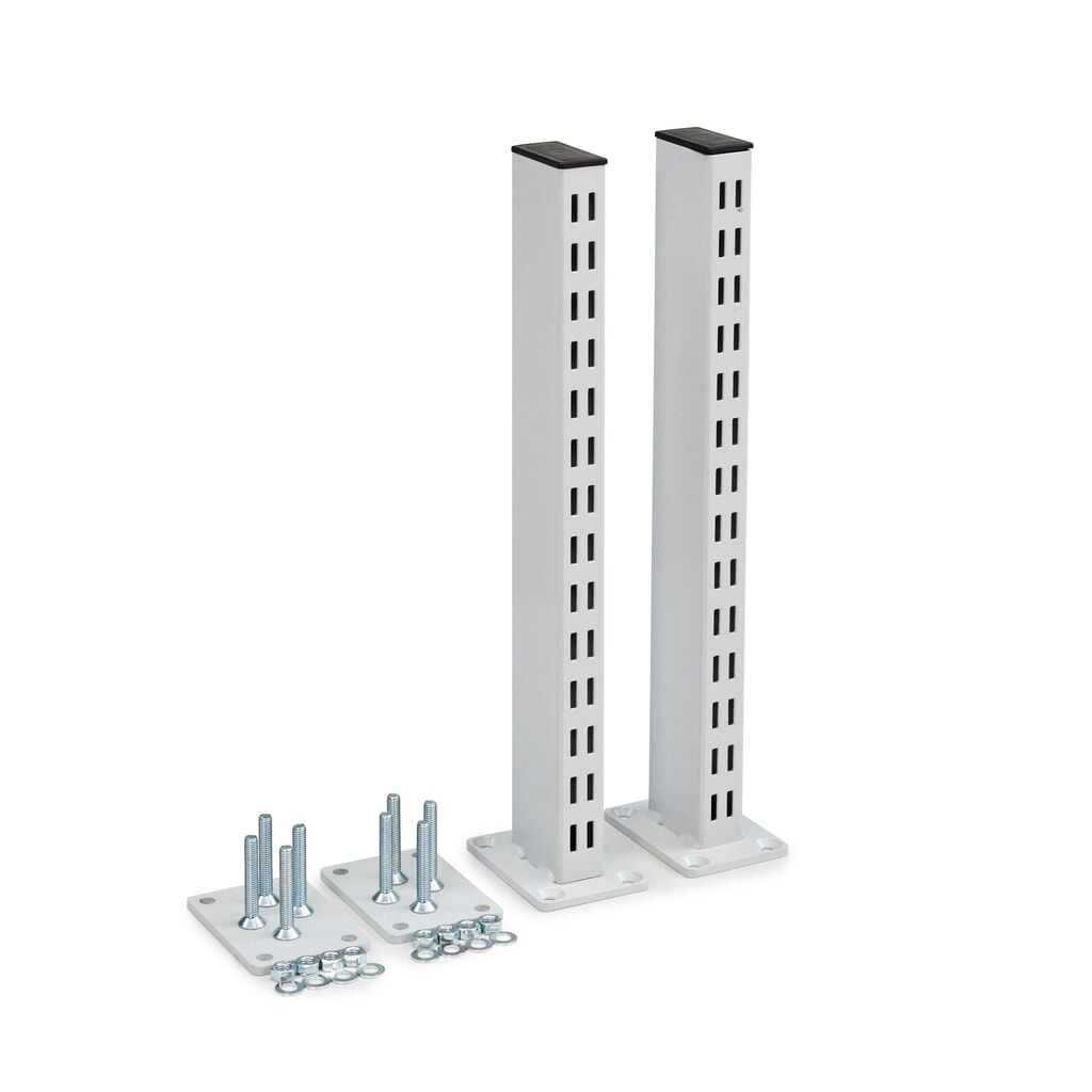 Montants perforés pour table de travail TRESTON TED, avec bride, hauteur 400 mm, 2 pcs/UV Illustration du produit: Montants perforés pour table de travail TRESTON TED, avec bride, hauteur 400 mm, 2 pcs/UV
