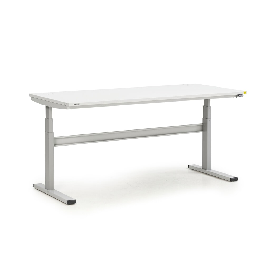 Table de travail TRESTON TED, ESD, réglage électrique de la hauteur, HxlxP 630-1 270 x 1 800 x 800 mm Illustration du produit: Table de travail TRESTON TED, ESD, réglage électrique de la hauteur, HxlxP 630-1 270 x 1 800 x 800 mm