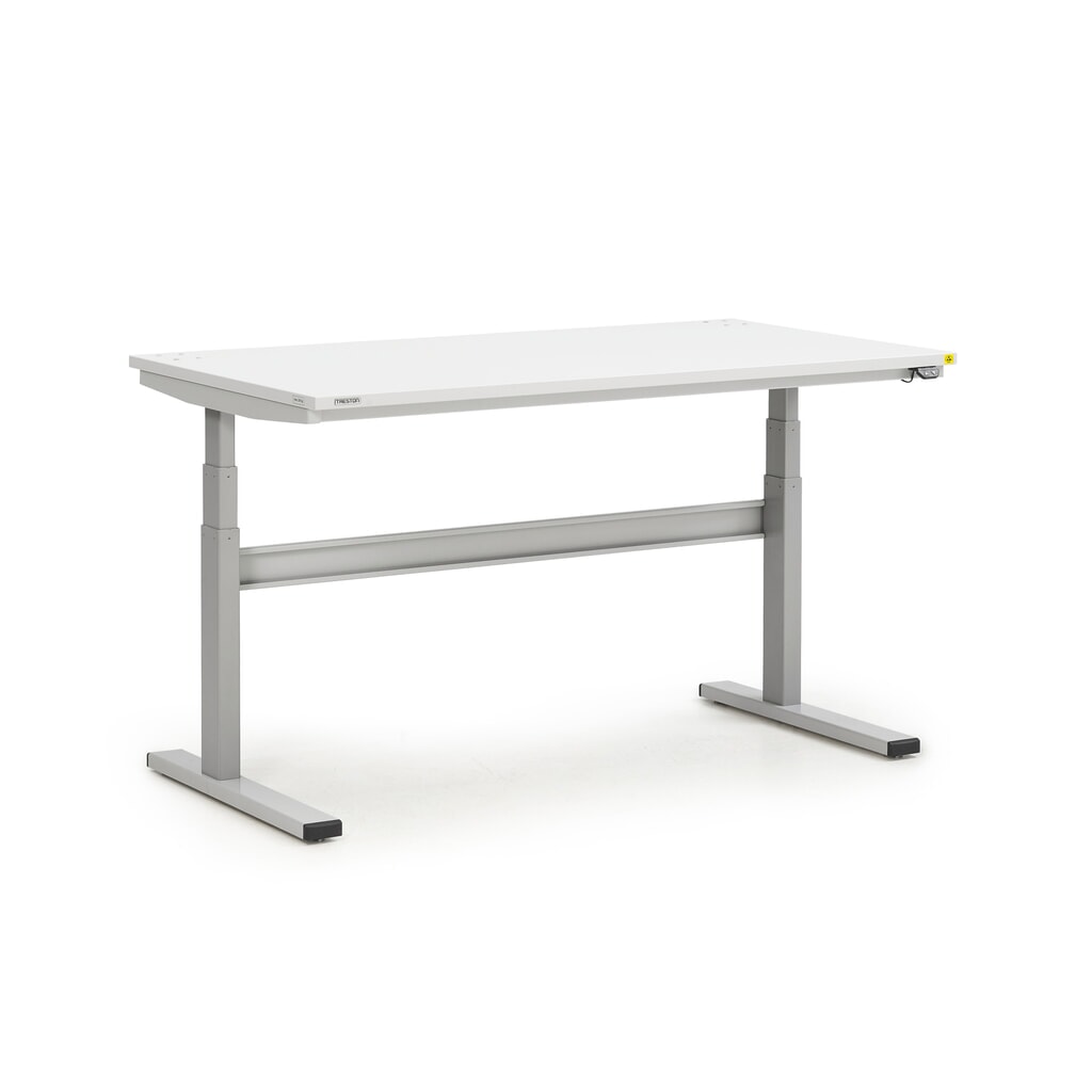 Table de travail TRESTON TED, ESD, réglage électrique de la hauteur, HxlxP 630-1 270 x 1 500 x 800 mm Illustration du produit: Table de travail TRESTON TED, ESD, réglage électrique de la hauteur, HxlxP 630-1 270 x 1 500 x 800 mm