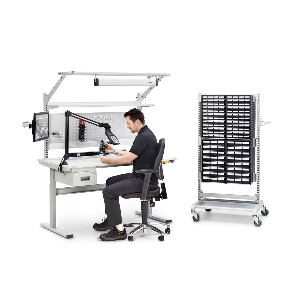 N° de l'image du produit 4 : Table de travail TRESTON TED, réglage électrique de la hauteur, HxlxP 630-1 270 x 900 x 800 mm