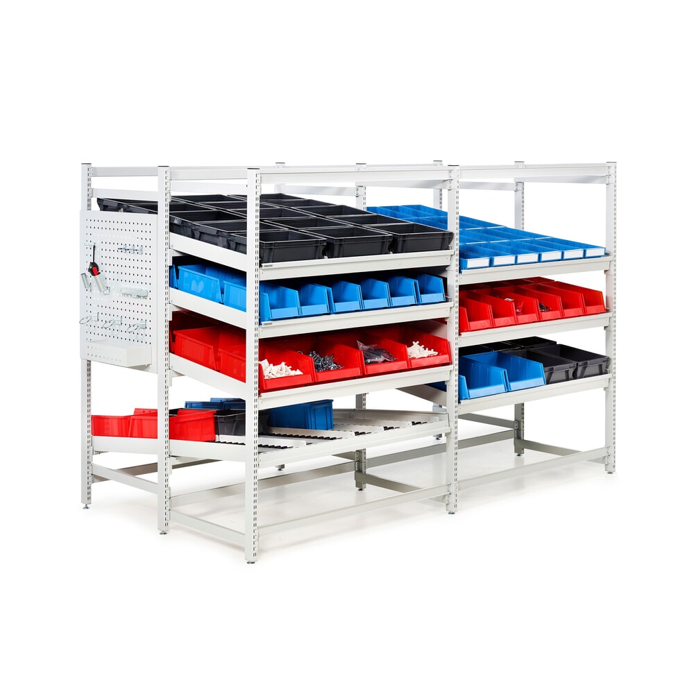 N° de l'image du produit 4 : Rallonge arrière pour rayonnage de mise à disposition FIFO de TRESTON , ESD, HxlxP 1.860 x 933 x 735 mm