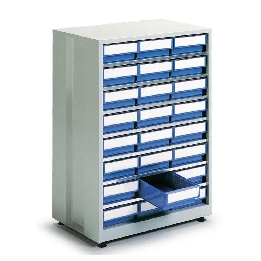 Illustration du produit: Système de rangement à tiroirs, 24 tiroirs, bleu