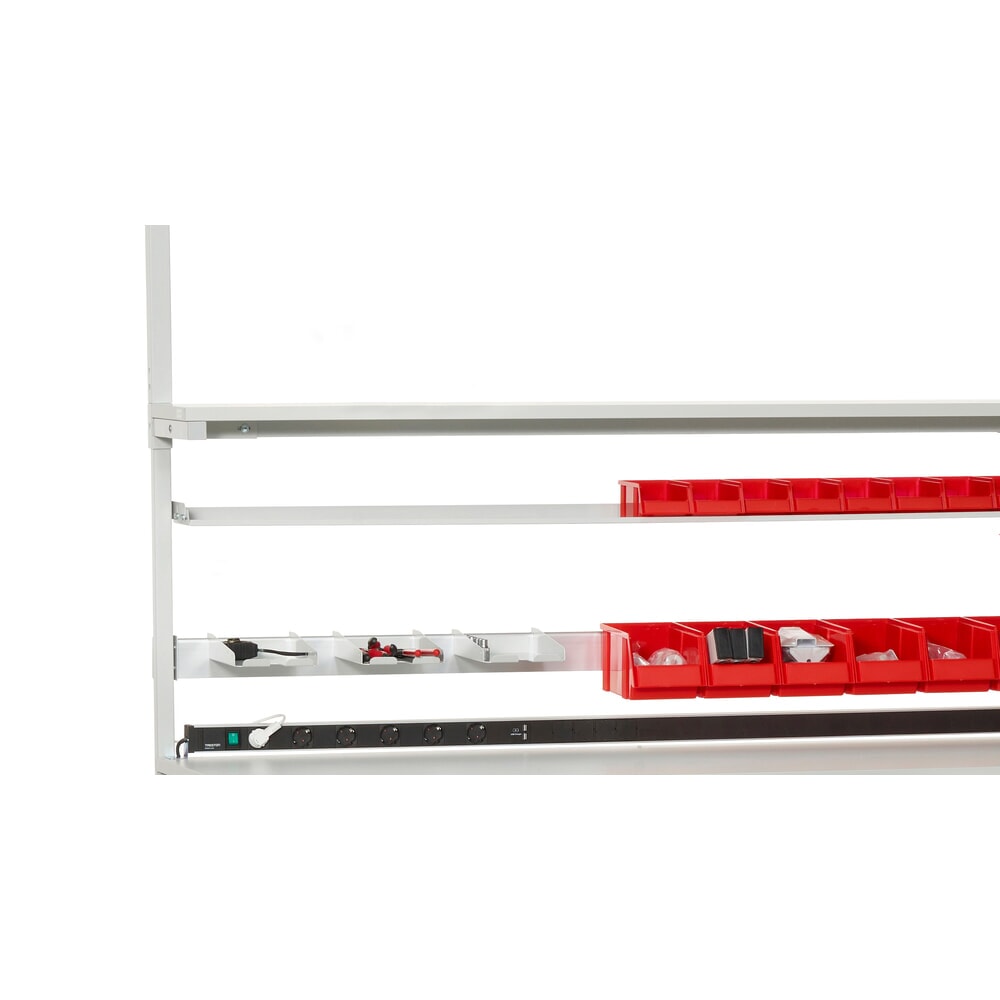 N° de l'image du produit 3 : Tablette de rangement pour casiers de rangement, LxP 1 419 x 145 mm, pour une largeur de table de 1 500 mm