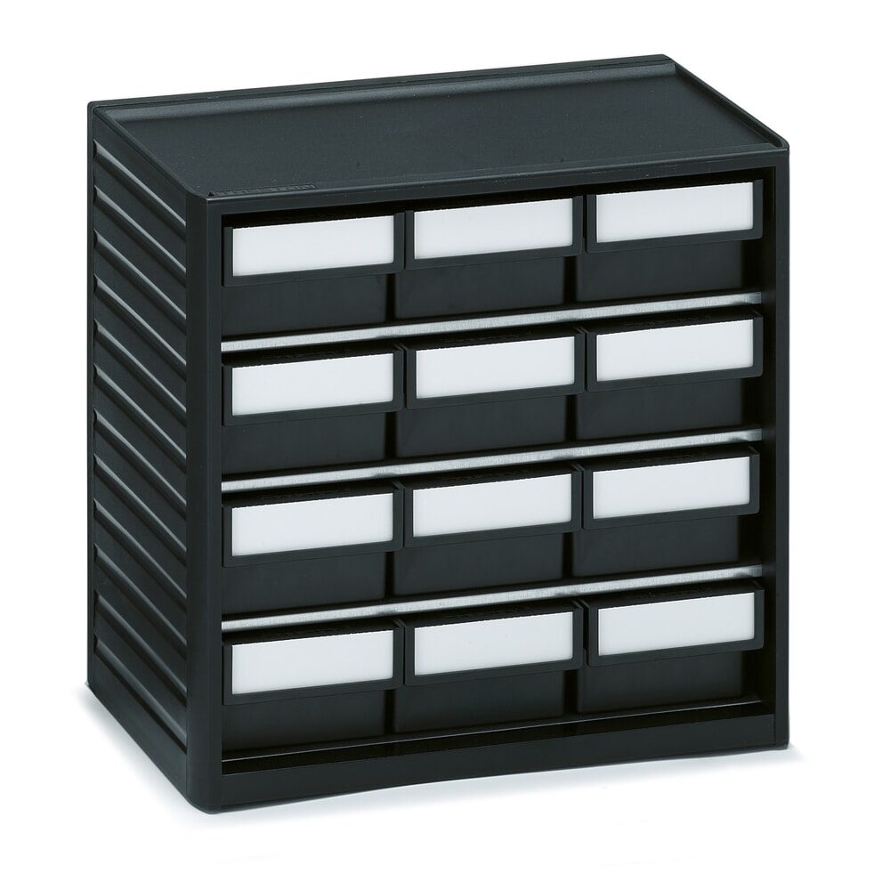 Illustration du produit: Système de rangement pour petites pièces TRESTON, ESD, 12 tiroirs, dimensions du cadre HxlxP 290 x 310 x 180 mm