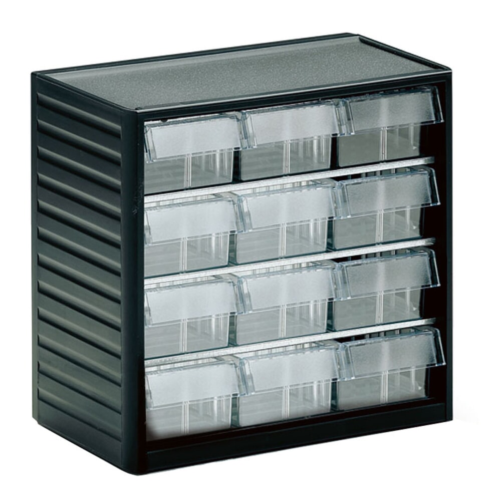 Illustration du produit: Système de rangement pour petites pièces Premium, hauteur 290 mm, 12 tiroirs, largeur 92 mm