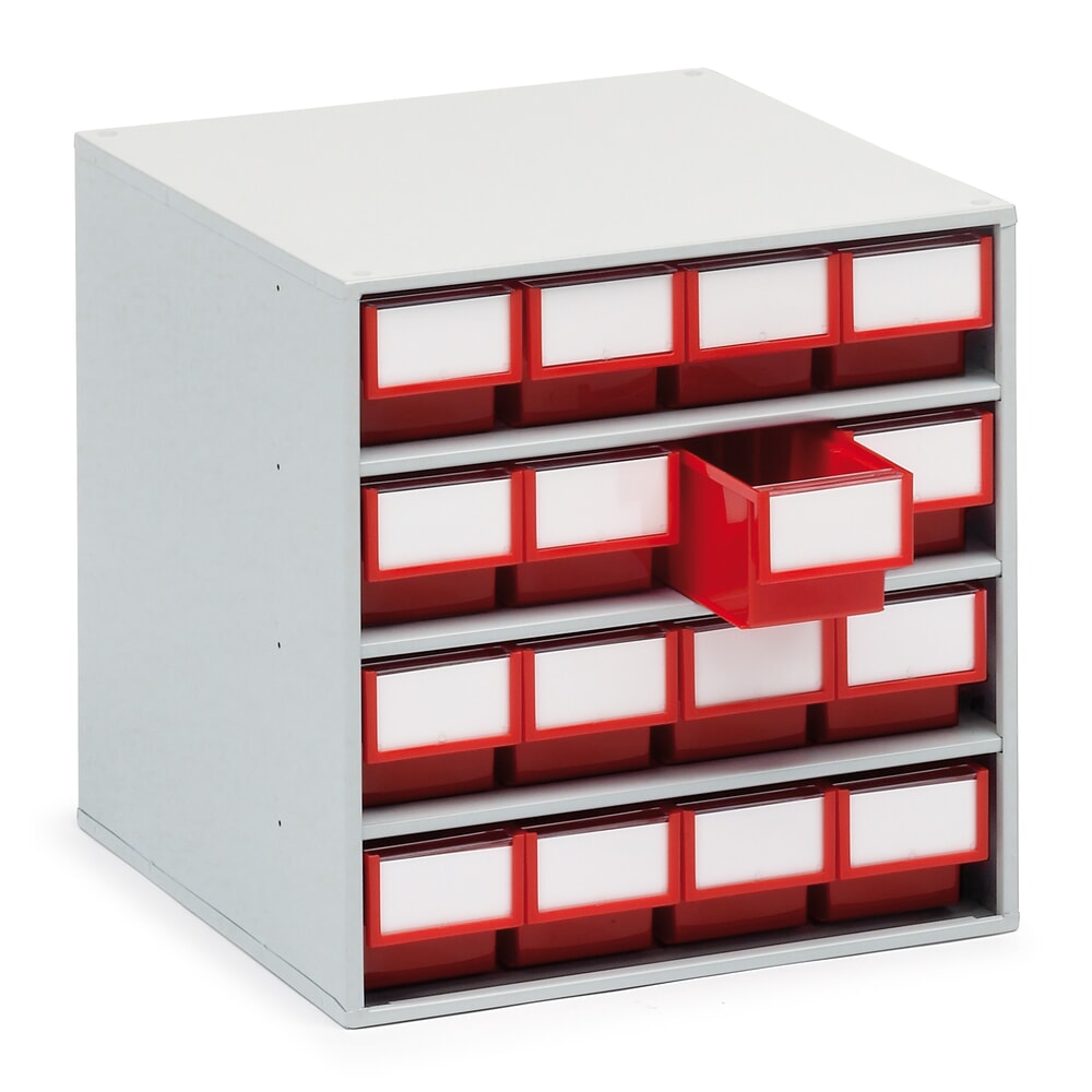 Illustration du produit: Système de rangement à tiroirs, 16 tiroirs, profondeur 400 mm, rouge