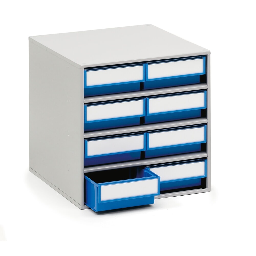 Illustration du produit: Système de rangement à tiroirs, 8 tiroirs, profondeur 400 mm, bleu