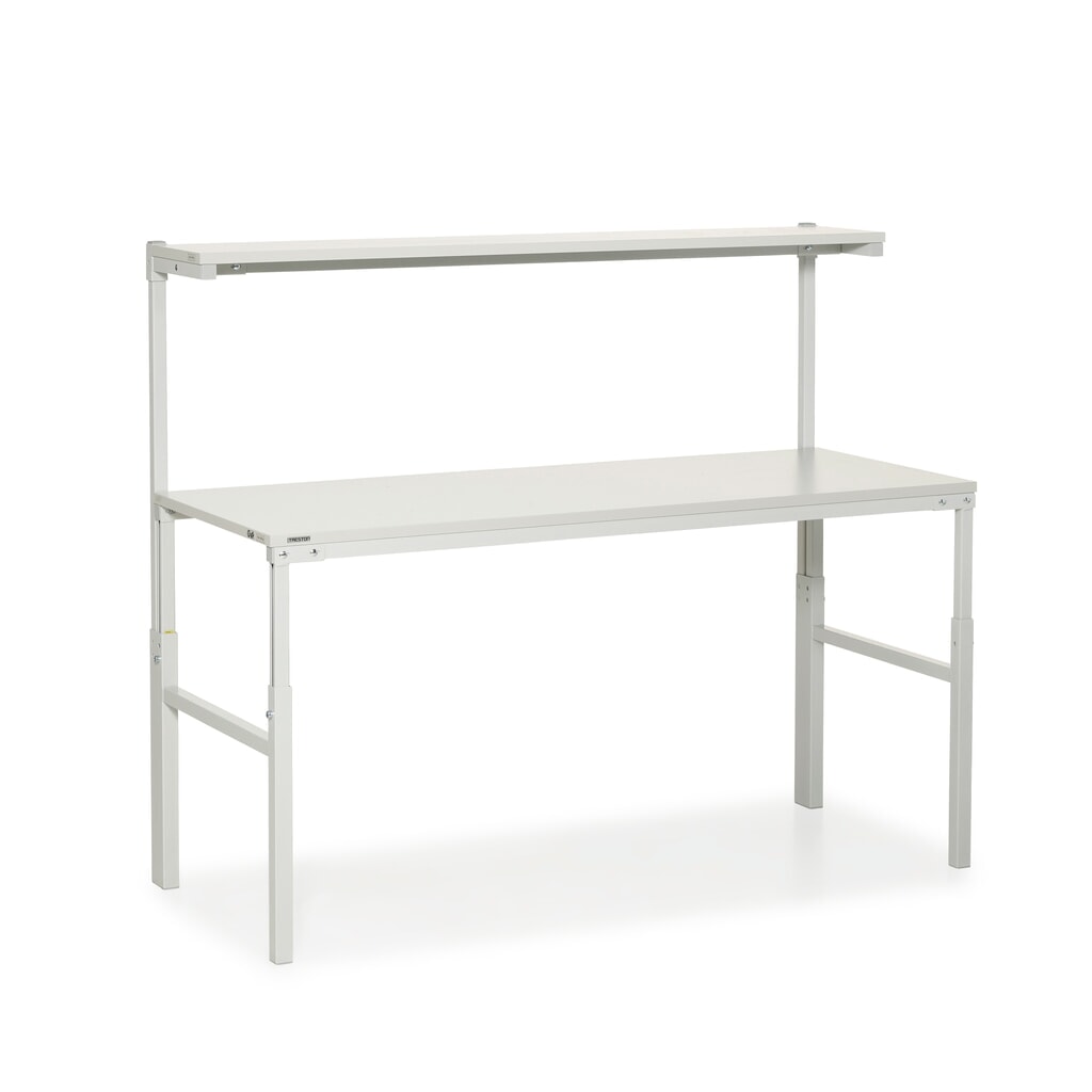 Illustration du produit: Table de travail TRESTON TPH avec étagère, ESD, réglable en hauteur manuellement, lxP 1 800 x 700 mm