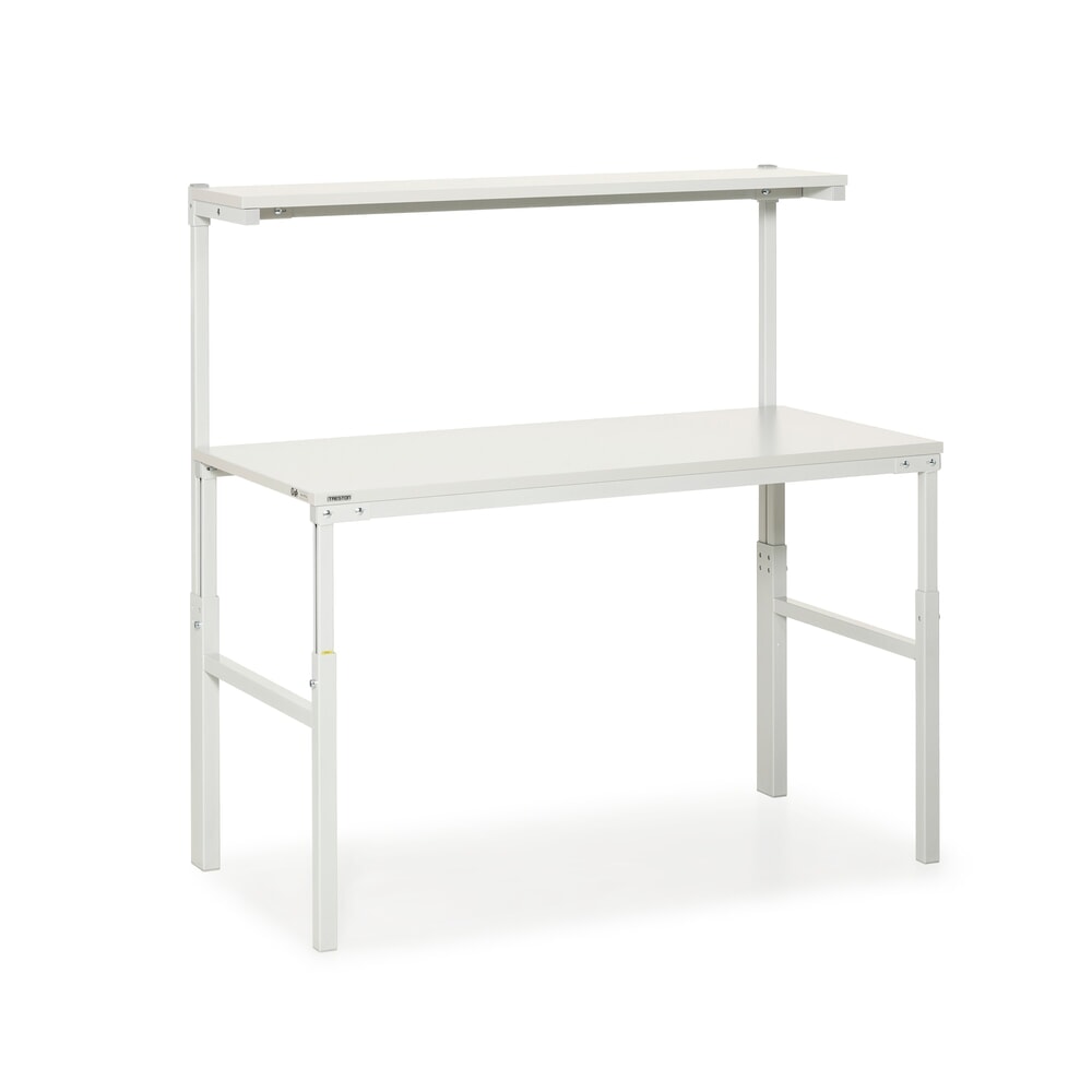 Illustration du produit: TRESTON Table de travail avec tablette surélevée, réglable en hauteur, capacité de charge 300 kg, lxP 1 500 x 700 mm