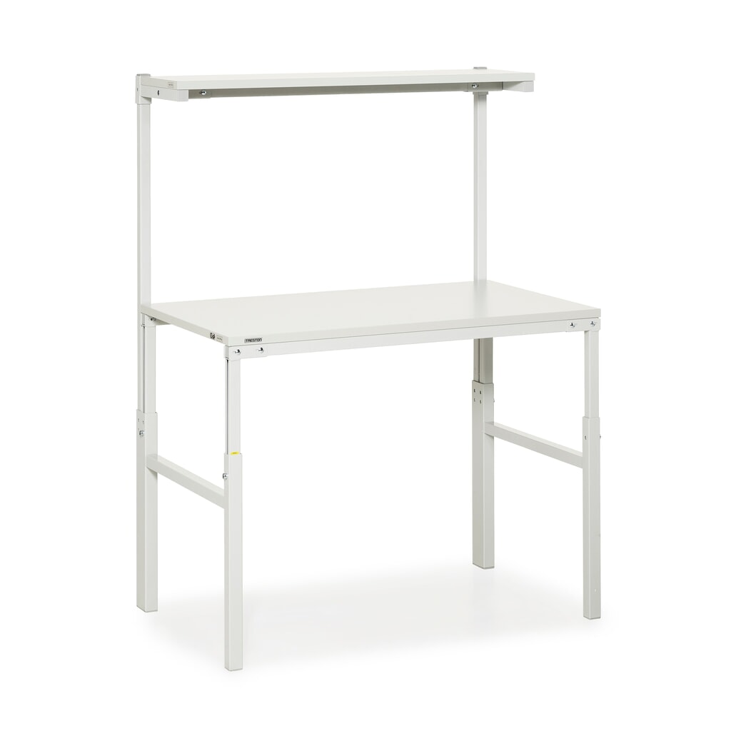 Table de travail TRESTON TPH avec étagère, ESD, réglable en hauteur manuellement, lxP 1 200 x 700 mm N° de l'image du produit 1 : Table de travail TRESTON TPH avec étagère, ESD, réglable en hauteur manuellement, lxP 1 200 x 700 mm