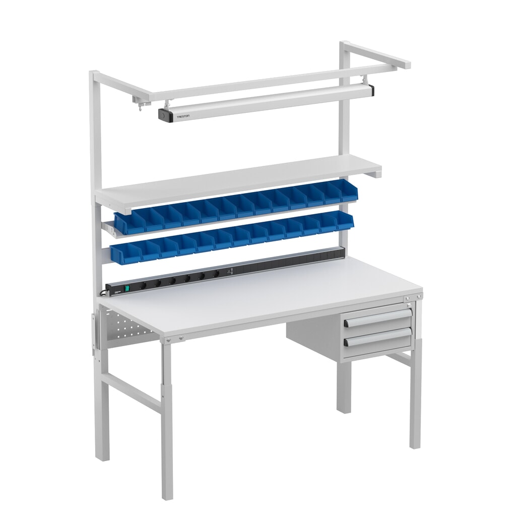 Baguette d'accrochage pour table de travail avec étagère, largeur 1 800 mm N° de l'image du produit 4 : Baguette d'accrochage pour table de travail avec étagère, largeur 1 800 mm