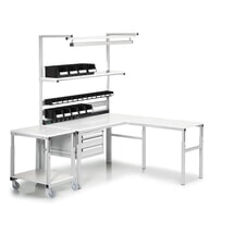 N° de l'image du produit 6 : Table de travail TRESTON TPH avec étagère, ESD, réglable en hauteur manuellement, lxP 1&nbsp;200&nbsp;x&nbsp;700&nbsp;mm