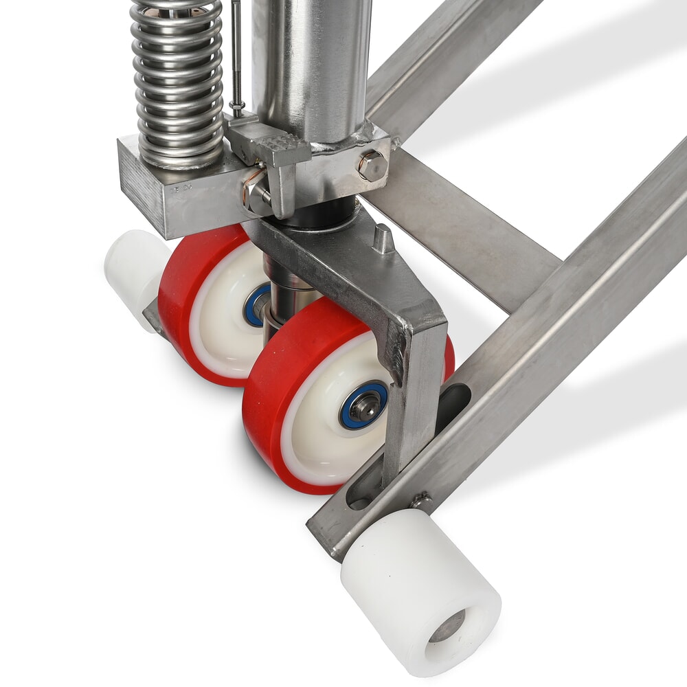 N° de l'image du produit 7 : Transpalette à ciseaux en acier inoxydable Ameise® PTM 1.0 Scissor INOX, capacité de charge 1 000 kg, longueur de fourche 1 200 mm, nylon