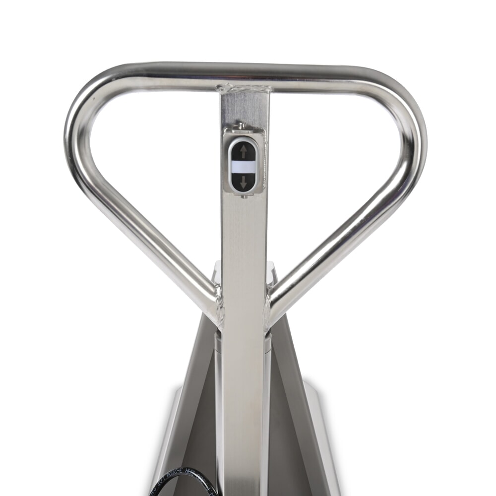 N° de l'image du produit 8 : Transpalette à ciseaux en acier inoxydable Ameise® PTM 1.0 Scissor INOX, capacité de charge 1 000 kg, électrohydraulique, longueur de fourche 1 200 mm, nylon