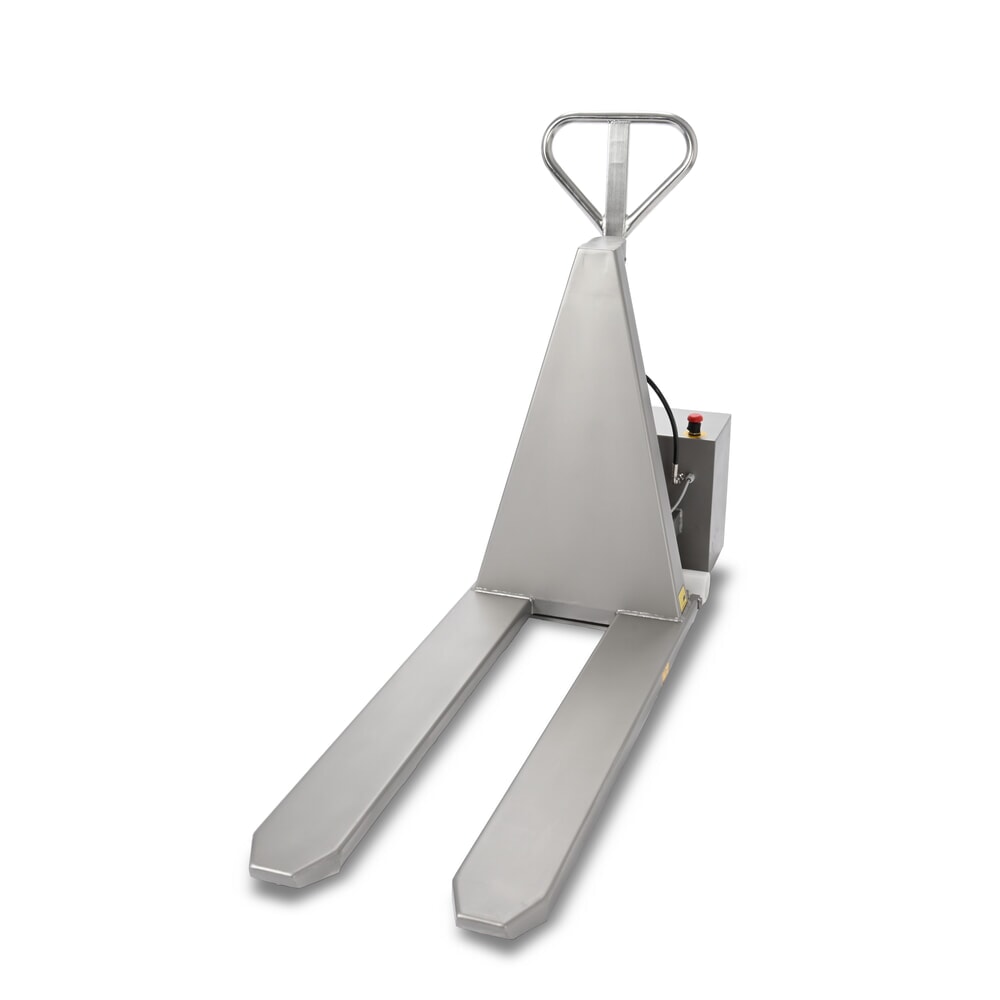 N° de l'image du produit 9 : Transpalette à ciseaux en acier inoxydable Ameise® PTM 1.0 Scissor INOX, capacité de charge 1 000 kg, électrohydraulique, longueur de fourche 1 200 mm, nylon