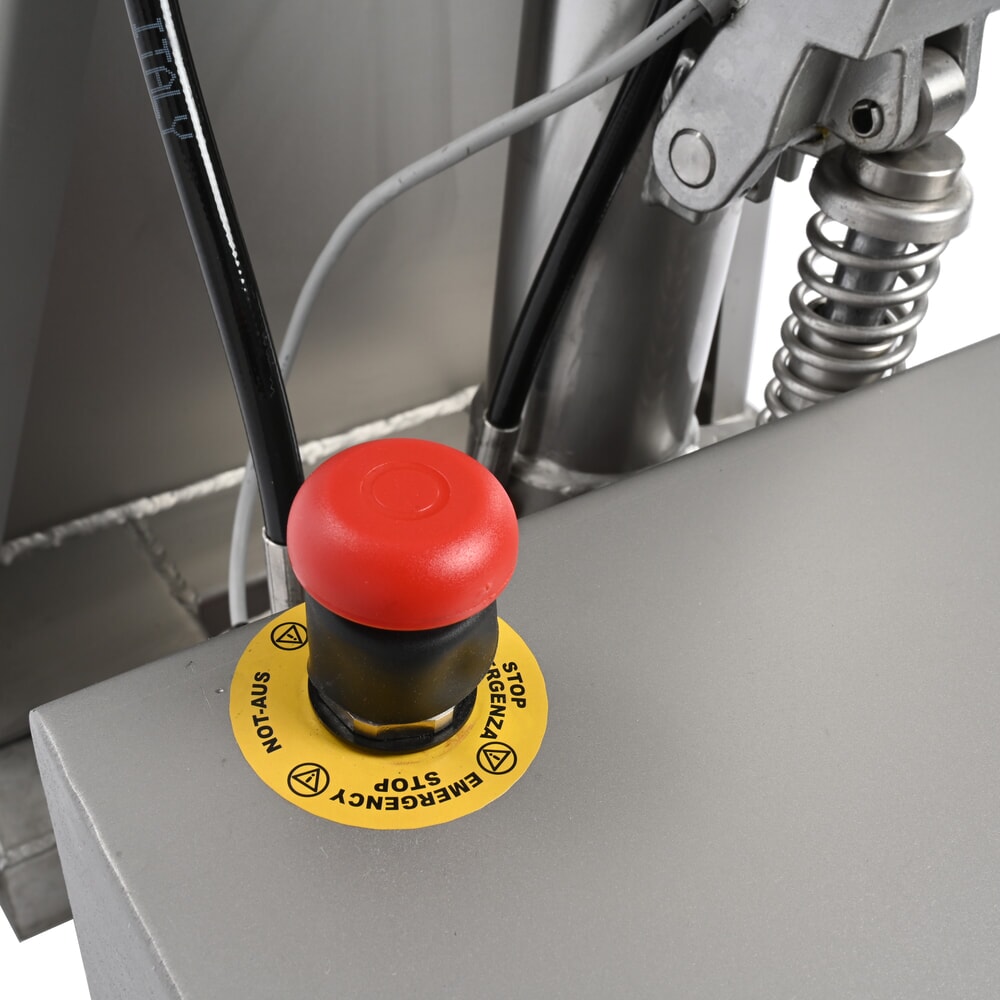 N° de l'image du produit 12 : Transpalette à ciseaux en acier inoxydable Ameise® PTM 1.0 Scissor INOX, capacité de charge 1 000 kg, électrohydraulique, longueur de fourche 1 200 mm, nylon