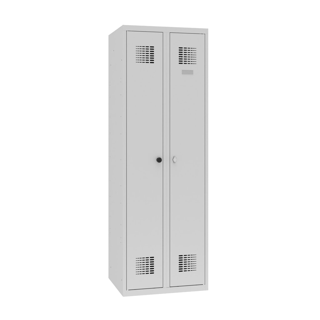 Steinbock® casier double, 1 compartiment, fermeture à pêne tournant, H x l x P 1 800 x 600 x 500 mm, gris clair / gris clair N° de l'image du produit 5 : Steinbock® casier double, 1 compartiment, fermeture à pêne tournant, H x l x P 1 800 x 600 x 500 mm, gris clair / gris clair