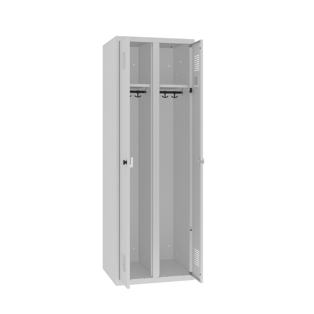 Illustration du produit: Steinbock® casier double, 1 compartiment, serrure à cylindre, H x l x P 1 800 x 600 x 500 mm, gris clair / gris clair
