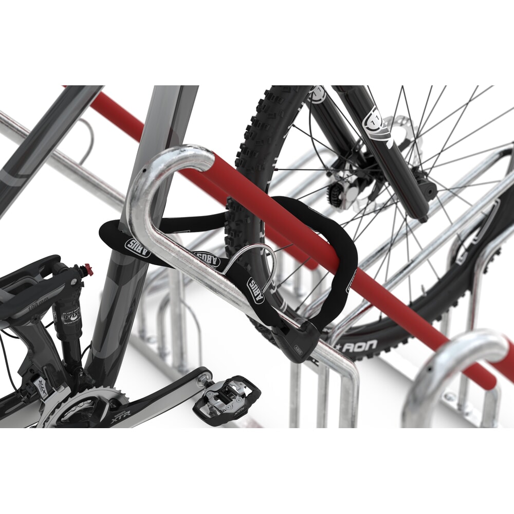 N° de l'image du produit 5 : wsm® abri à vélos Economy Köln, vitrage ESG, système de stationnement de vélos 2502 XBF, en kit, pour 4 vélos, H x l x P 2440 mm x 3180 mm x 2165 mm