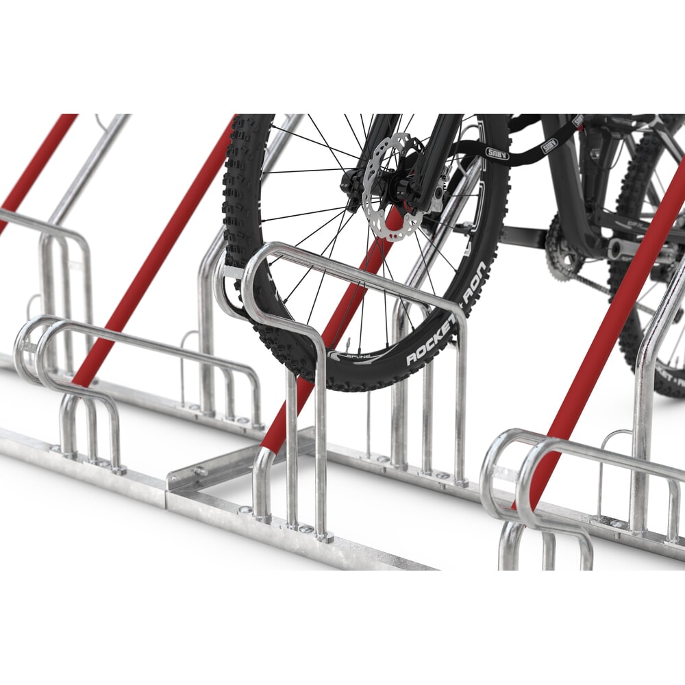 N° de l'image du produit 6 : wsm® abri à vélos Economy Köln, vitrage ESG, système de stationnement de vélos 2502 XBF, en kit, pour 4 vélos, H x l x P 2440 mm x 3180 mm x 2165 mm