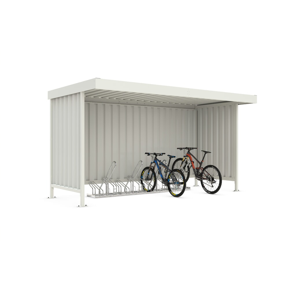 N° de l'image du produit 1 : wsm® abri à vélos Leipzig, toit plat avec acrotère, pour 8 vélos