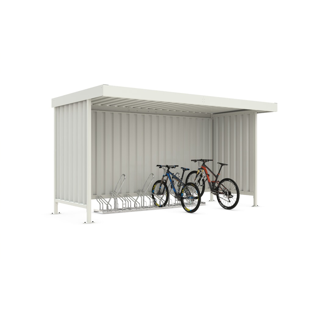 wsm® abri à vélos Leipzig, toit plat avec acrotère, pour 8 vélos Illustration du produit: wsm® abri à vélos Leipzig, toit plat avec acrotère, pour 8 vélos