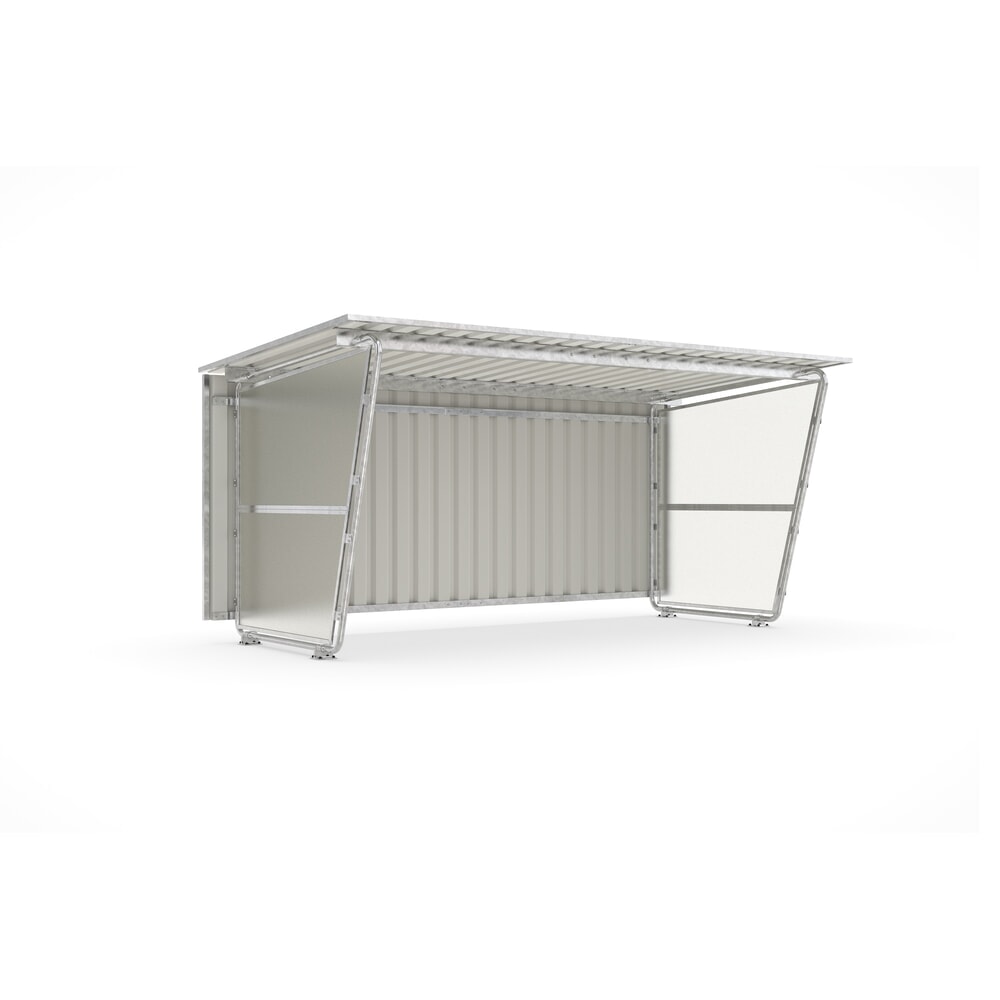 N° de l'image du produit 3 : wsm® abri à vélos Siegen, toit monopente en tôle trapézoïdale, pour 8 vélos