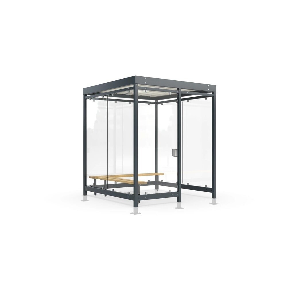 N° de l'image du produit 1 : wsm® abri pour fumeurs Professional Köln, vitrage ESG, éclairage intégré, en kit, H x l x P 2440 mm x 2165 mm x 2165 mm