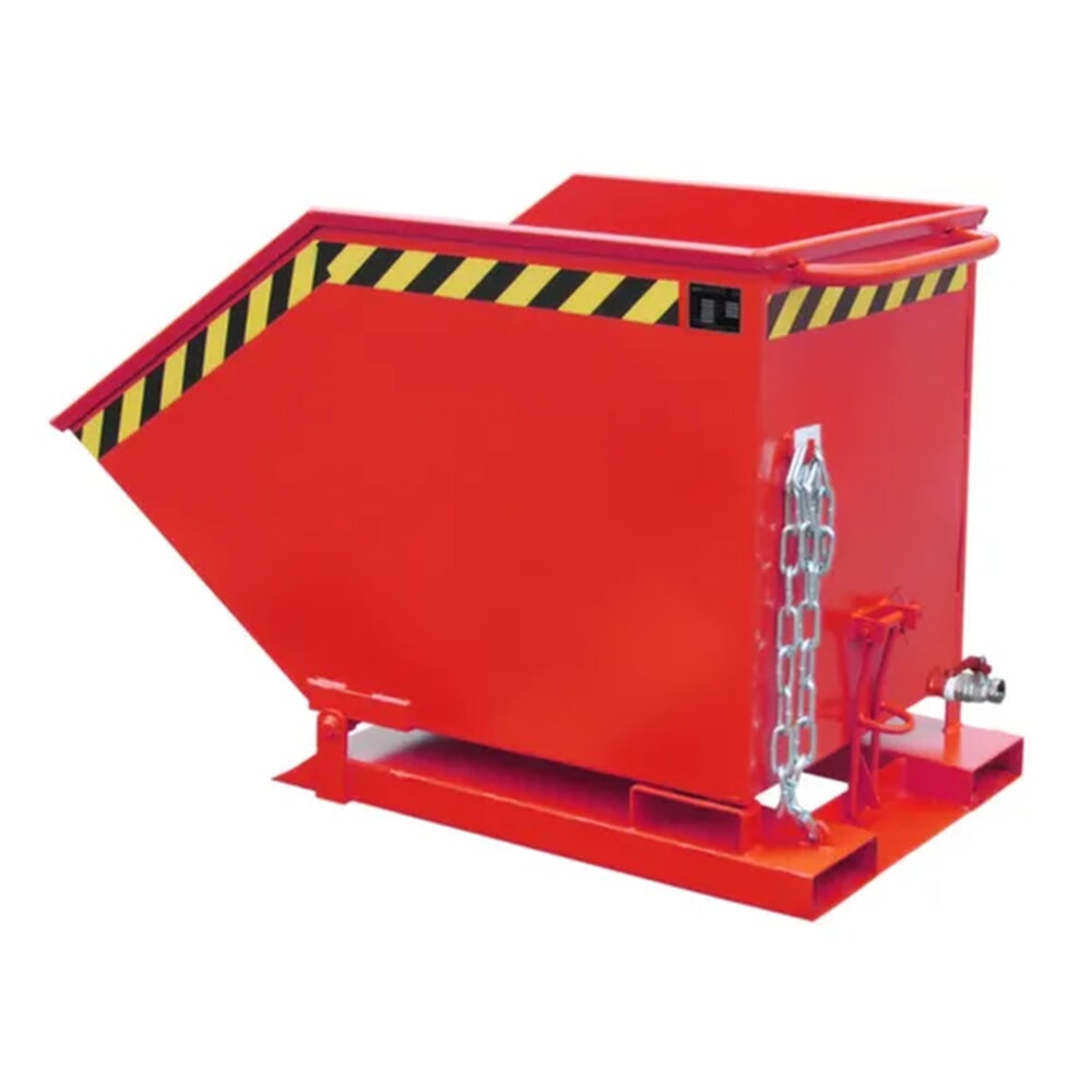 Illustration du produit: Bauer® Benne à copeaux basculante, benne en forme de caisse, peinte, volume 0,25 m³, RAL 3000 rouge feu