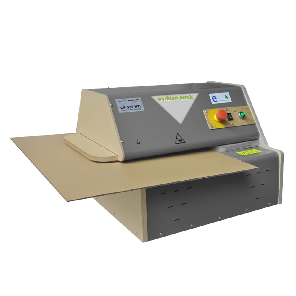 Illustration du produit: cushion pack machine de matelassage pour emballages NTI, machine de table, CP 333, capacité de production jusqu’à 2 m³/h