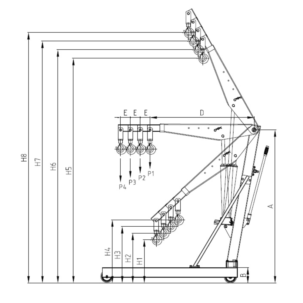 N° de l'image du produit 5 : Steinbock® Grue parallèle, pompe bidirectionnelle, capacité de charge 500 kg