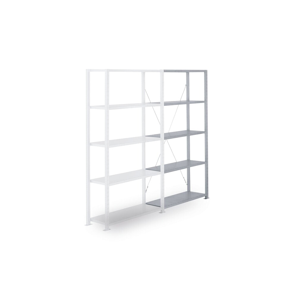 Illustration du produit: ManOrga Rayonnage à tablettes, TA, avec tablettes en panneaux d'acier, FL 255 kg, galvanisé, H x l x P 2 500 x 1 300 x 300 mm