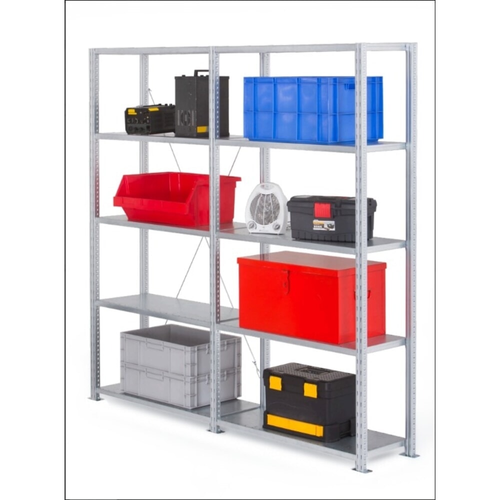 N° de l'image du produit 7 : ManOrga Rayonnage à tablettes, TA, avec tablettes en panneaux d'acier, FL 290 kg, galvanisé, H x l x P 2 500 x 1 300 x 600 mm