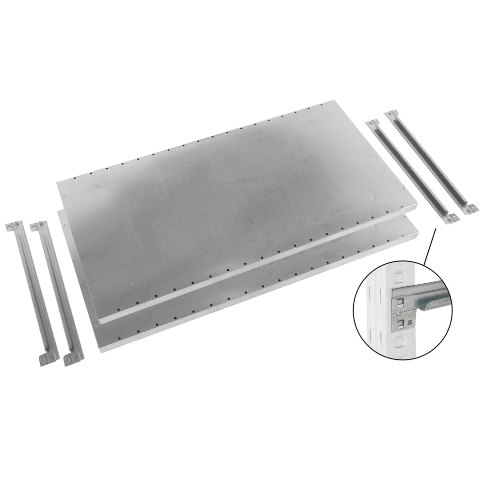 N° de l'image du produit 10 : ManOrga Rayonnage à tablettes, TA, avec tablettes en panneaux d'acier, FL 290 kg, galvanisé, H x l x P 2 500 x 1 300 x 600 mm