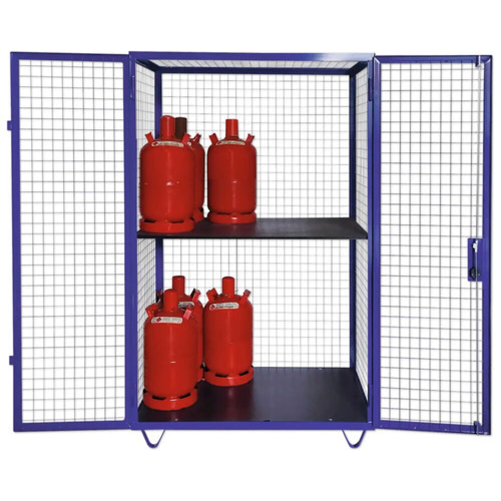 Illustration du produit: Armoire grillagée pour bouteilles de gaz ,porte à doubles battants, pieds, H x l x P 1 970 x 1 250 x 800 mm
